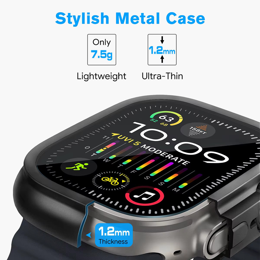 CAOWTAN Schutzhülle für Apple Watch, Titan, Gold, Unisex - Bild 3