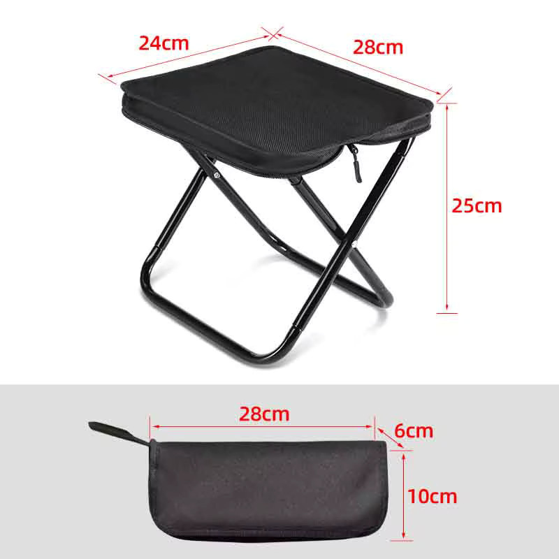 TARKA Camping-Klappstuhl als leichter Handhocker in Schwarz für Outdoor, Wandern und Angeln - Bild 5
