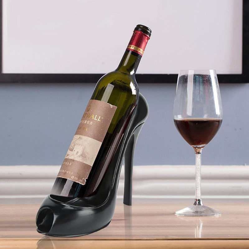TOMTOP JMS Weinregal in Schuhform aus Kunstharz, Schwarz, B/T/H: 10,0 x 19,0 x 22,0 cm - Bild 6