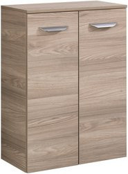 FACKELMANN Doppel-Midischrank Luxor mit 2 Türen und Wäschekorb in Steinesche, B/T/H: 60,2 x 32,0 x 82,6 cm - Bild 1