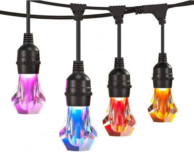 Nanoleaf Essentials Matter Smart Outdoor String Light Starter Set, RGB LED Lichterkette, Schwarz, 30m, IP65 wetterfest - Bild 1