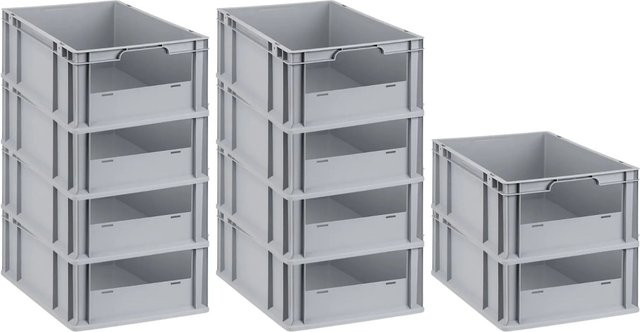 PROREGAL SparSet 10x Eurobox NextGen Insight Transportbox mit offener Front, Grau, H x B x T: 22 x 40 x 60 cm, 44 Liter - Bild 1