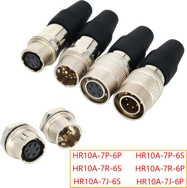 Hirose HR10A Steckverbinder 6-Pin Kabelanschluss für Industriekameras - Bild 1