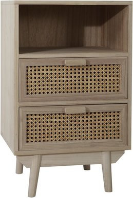 SalesFever Kommode aus Paulowniaholz und Rattangeflecht in Beige - Bild 2