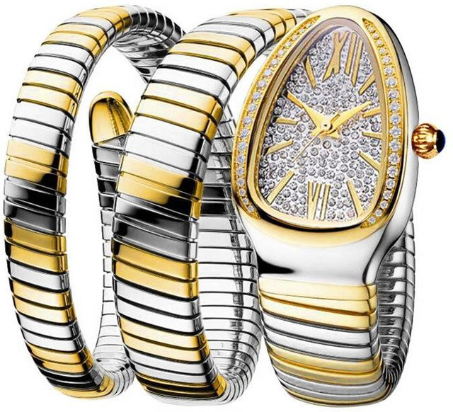 MISSFOX Armbanduhr Quarz, Edelstahl, Bicolor, Silber/Gold, Damen - Bild 1
