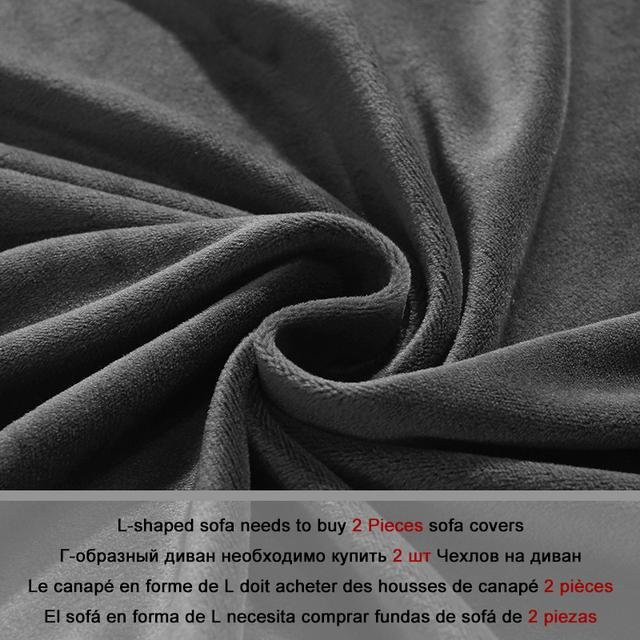 Elastische L-Form Ecksofa-Abdeckung aus Samtstoff in Grau mit floralem Design für dein Wohnzimmer, Breite: 90-140 cm - Bild 1