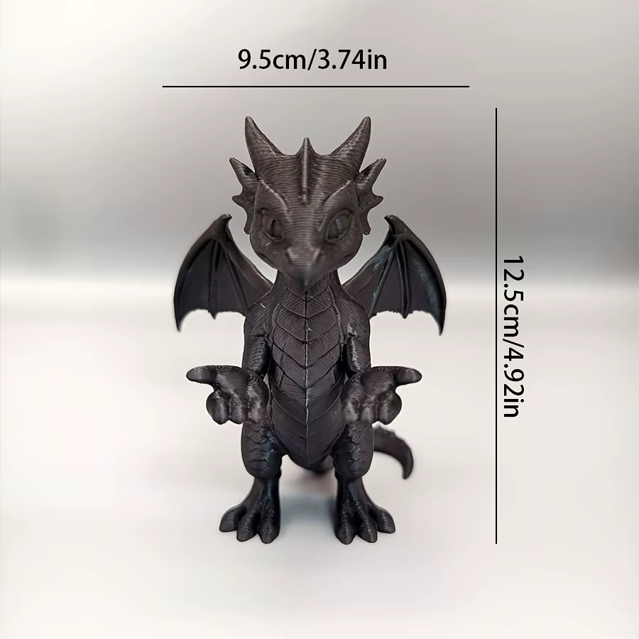 3D-geprägte Drachenstatue als Stifthalter und Schreibtisch-Organizer aus Resin in Schwarz - Bild 3
