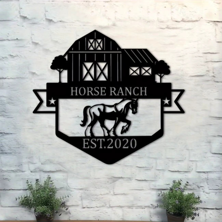 Personalisiertes Metallschild Hello Young in Schwarz für deine Ranch-Dekoration im Bauernhaus-Stil - Bild 5