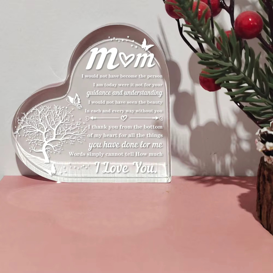 CIFBUY Herz-Acryl Dekoration in Weiß und Transparent als Geschenk zum Muttertag oder Geburtstag - Bild 5
