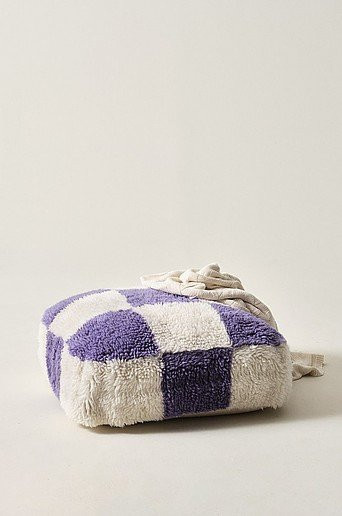 Jotex Sitzpouf CHESS in Lila mit Bouclé-Stoff, B/T/H: 80 x 80 x 20 cm - Bild 1