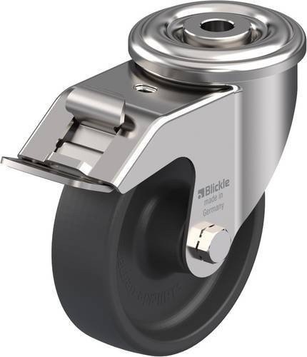 Blickle Lenkrolle LIXR-POHI 100G-FI-OF mit Feststeller in Silber, Rad-Durchmesser: 100 mm, Tragfähigkeit: 150 kg, Material: Edelstahl - Bild 1