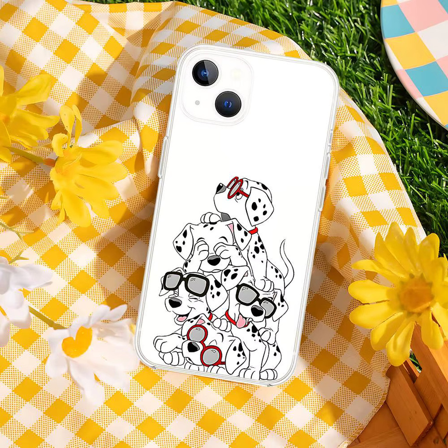 Transparente Handyhülle mit Dalmatiner Hund Motiv für Apple iPhone 11 bis 17 Pro Max Mini Plus stoßfest - Bild 4