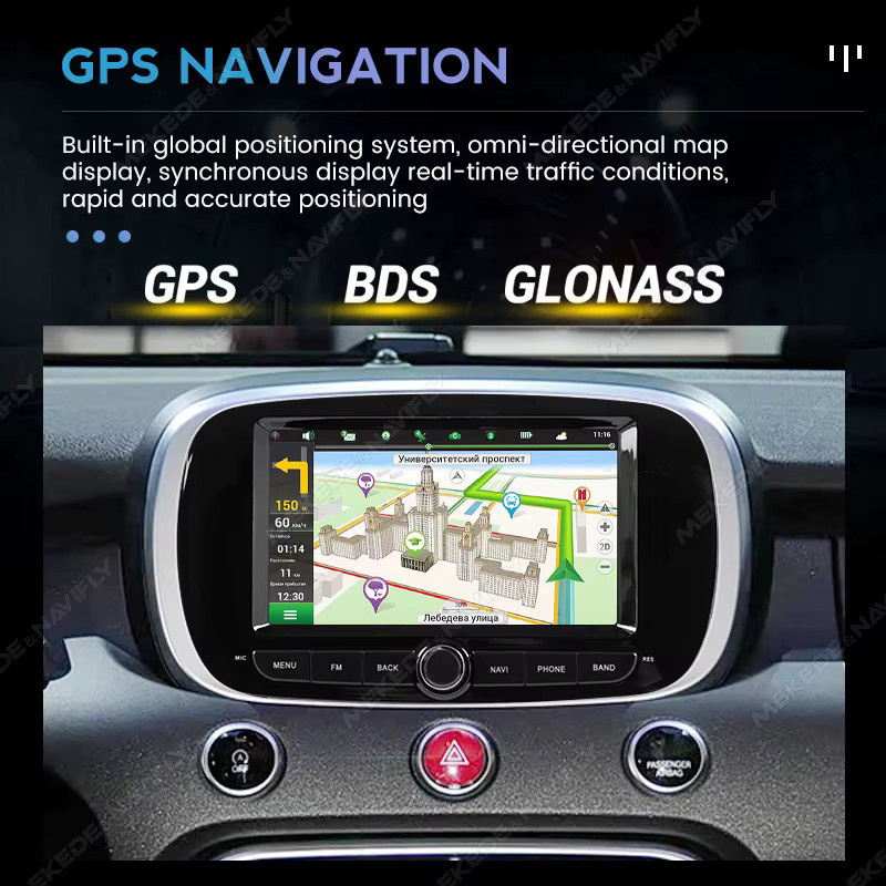 NAVIFANS Android 15 Multimedia Player für Fiat 500x (2014-2020) mit Carplay, Android Auto, WIFI und GPS Navigation in Schwarz - Bild 4