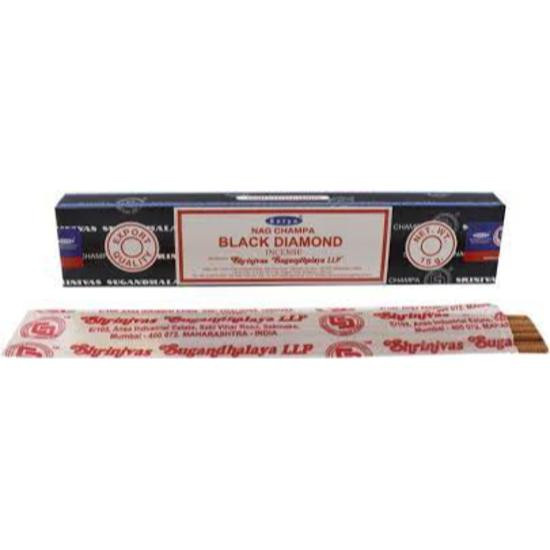 Satya Nag Champa Black Diamond Räucherstäbchen mit exotischen Gewürzen und blumigen Noten, 180 g (12 x 15 g) in Braun - Bild 3