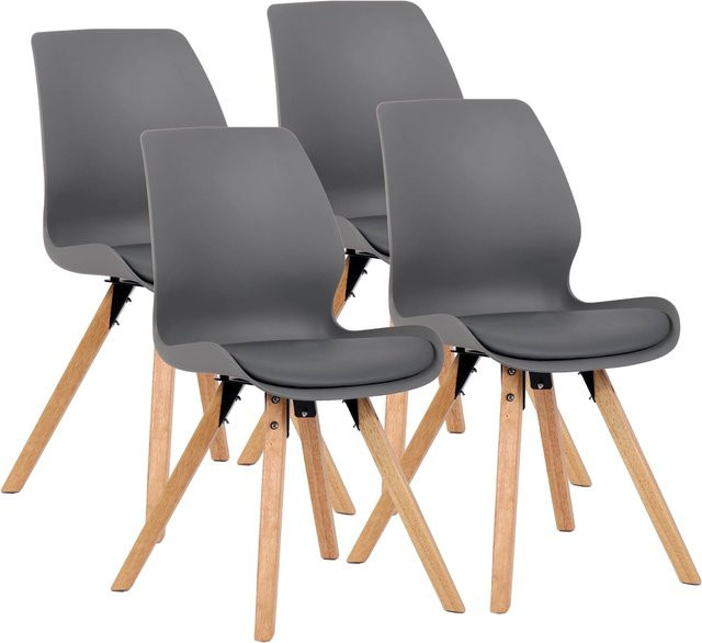 CLP Esszimmerstuhl 4er Set Luna gepolstert, moderner Polsterstuhl mit Rückenlehne für Esszimmer und Wohnzimmer - Bild 1