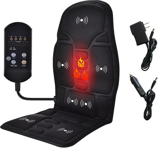 Binchi Gardens Elektrischer Vibrations-Ganzkörper-Massagesitz mit Infrarot-Heizfunktion für Rücken und Nacken in Schwarz - Bild 1
