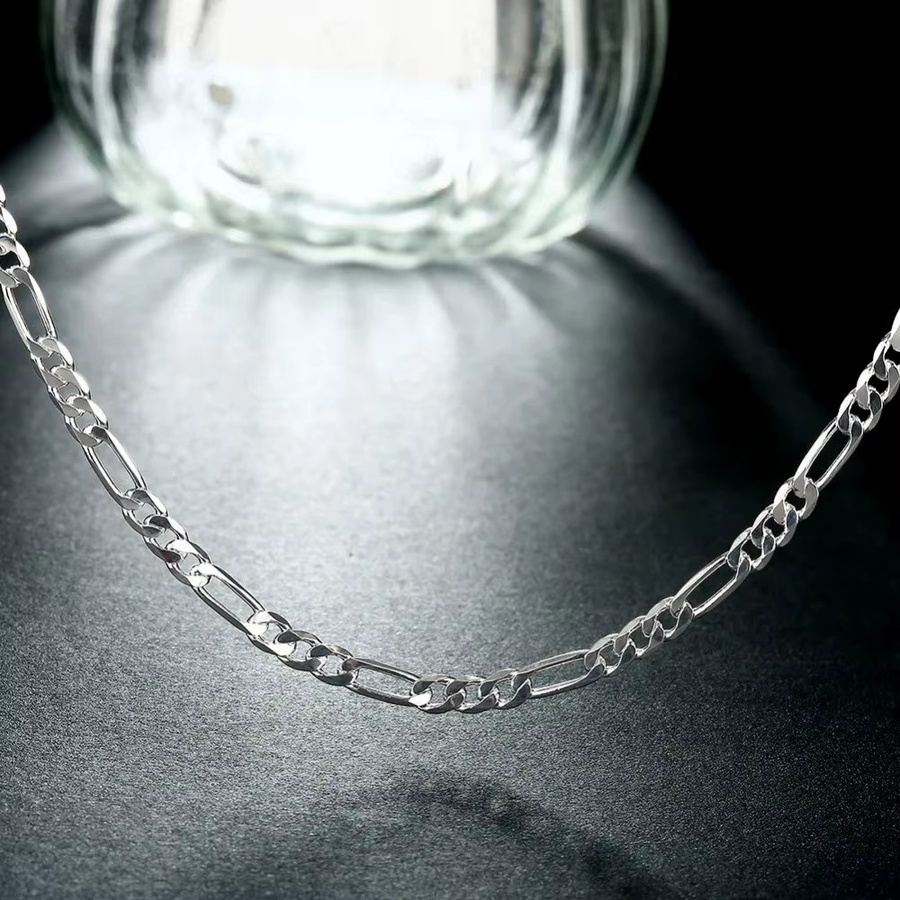 ALIZERO Halskette 925 Silber, Figaro, 40-75 cm, Unisex - Bild 2