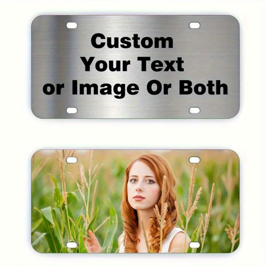 Personalisierbares Vintage-Nummernschild von Hello Young aus Aluminium in Weiß, rechteckiges Metallschild für Text und Bilder, Breite: 30,3 cm, Höhe: 15,2 cm - Bild 4
