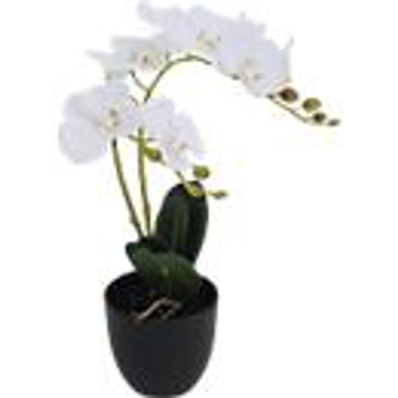 Weiße Orchidee Kunstpflanze von meet by Paperflow mit Kunststoff-Topf, Höhe: 40 cm - Bild 2
