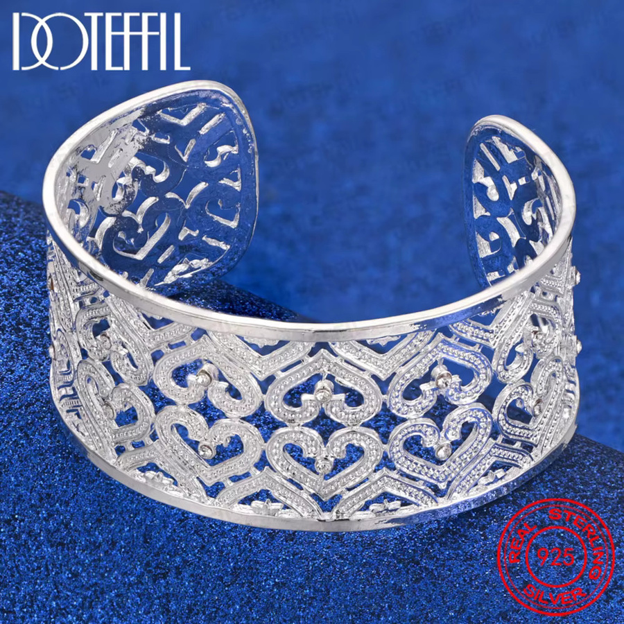 DOTEFFIL Herz-Armreif, 925 Silber, 28 mm, Unisex - Bild 2