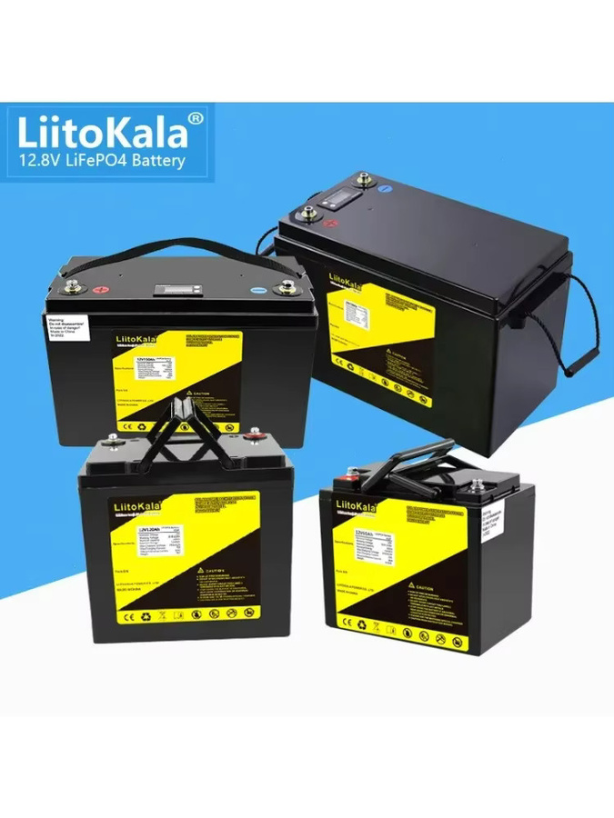 LiitoKala LiFePO4 Batterie 12V in Schwarz für Wohnmobile, Golfwagen und Solarenergie - Bild 2