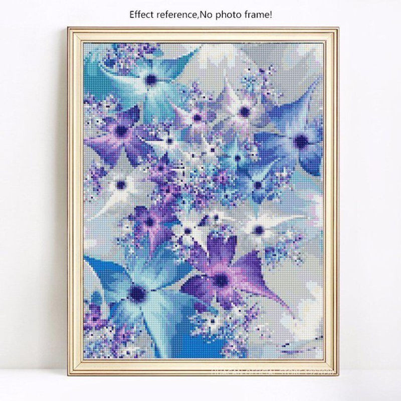 FIYO Diamond Painting Set mit runden Steinen und floralem Blumenmuster, Mehrfarbig, B/H: 30 x 20 cm - Bild 1