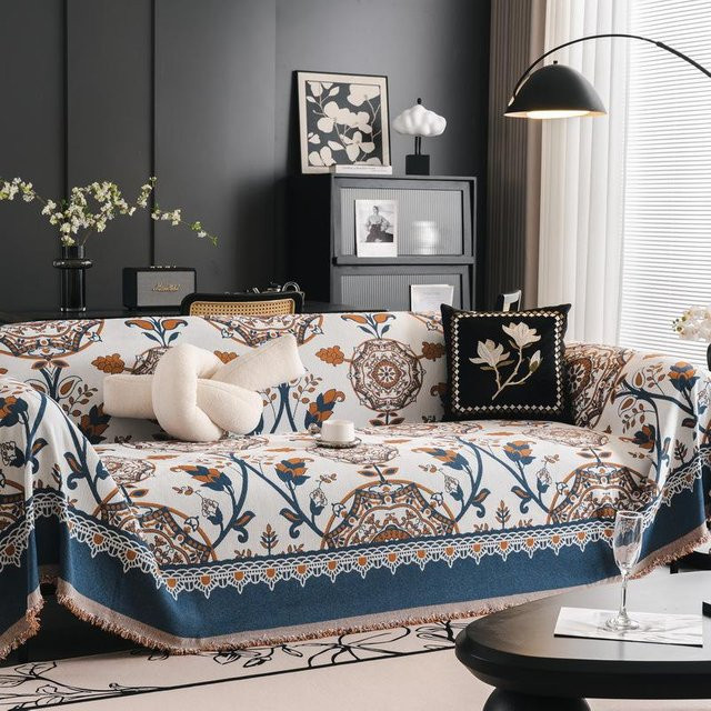 Universal Sofabezug Super Six aus Chenille mit floralem Design, B/H: 180 x 130 cm - Bild 1