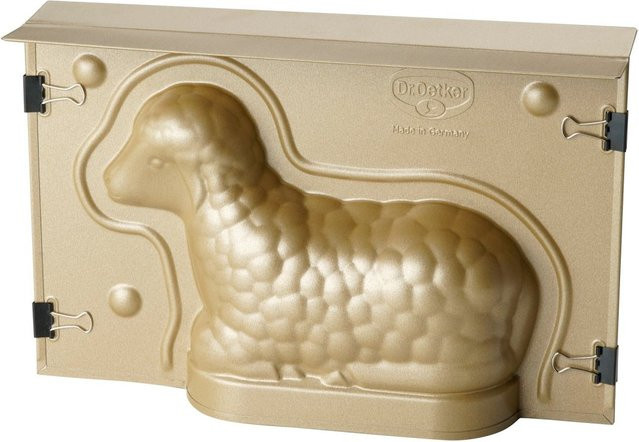 Dr. Oetker Backform Lämmchen Goldiges Ostern, beschichtete Kuchenform in Gold, B/T/H: 23,5 x 15,0 x 6,0 cm - Bild 1