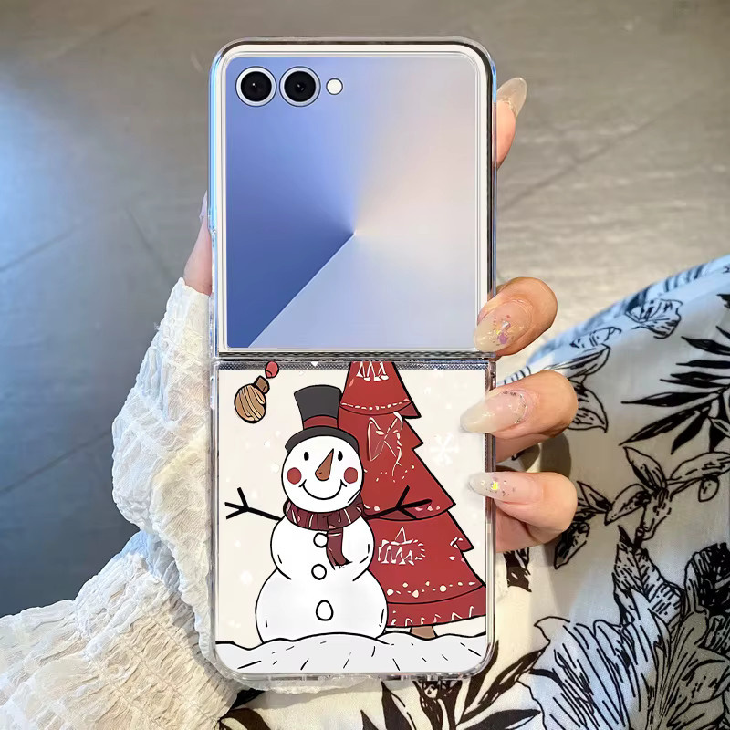 Transparente Handyhülle mit Cartoon-Weihnachtsmuster für Samsung Galaxy Z Flip7, Z Flip6 und Z Flip5 5G, Multicolor Hard Cover - Bild 2