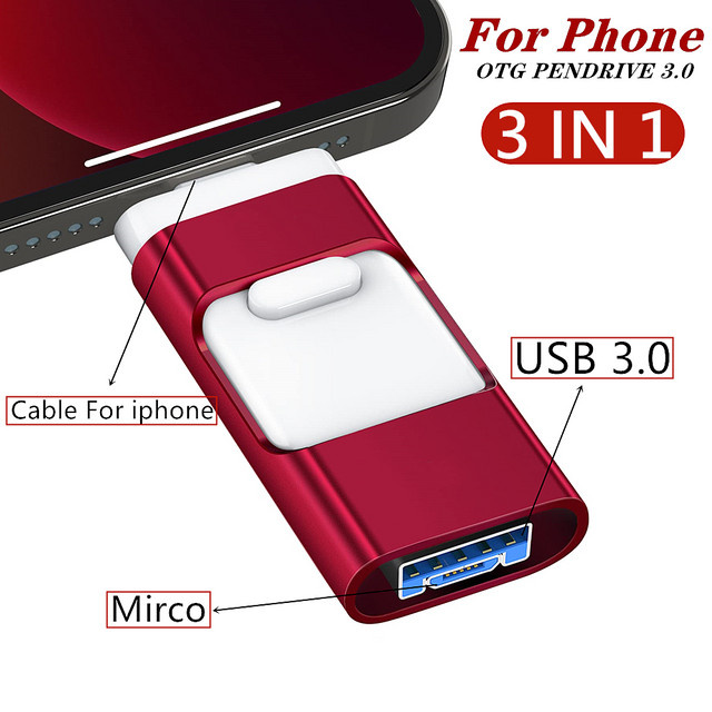 BiNFUL USB-Flash-Laufwerk mit USB-A und USB-C Anschluss in Pink und Rot - Bild 1
