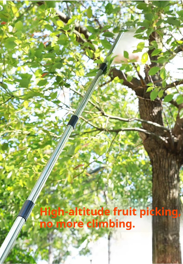 BEILU Obstpflücker mit Teleskopstange aus Metall in Silber für Äpfel, Mangos, Orangen, Birnen und Zitronen - Bild 5