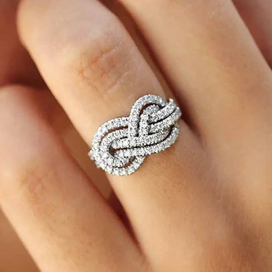Huitan Mode Ring, Silber überzogen, Zirkonia, Kristall, Damen - Bild 2