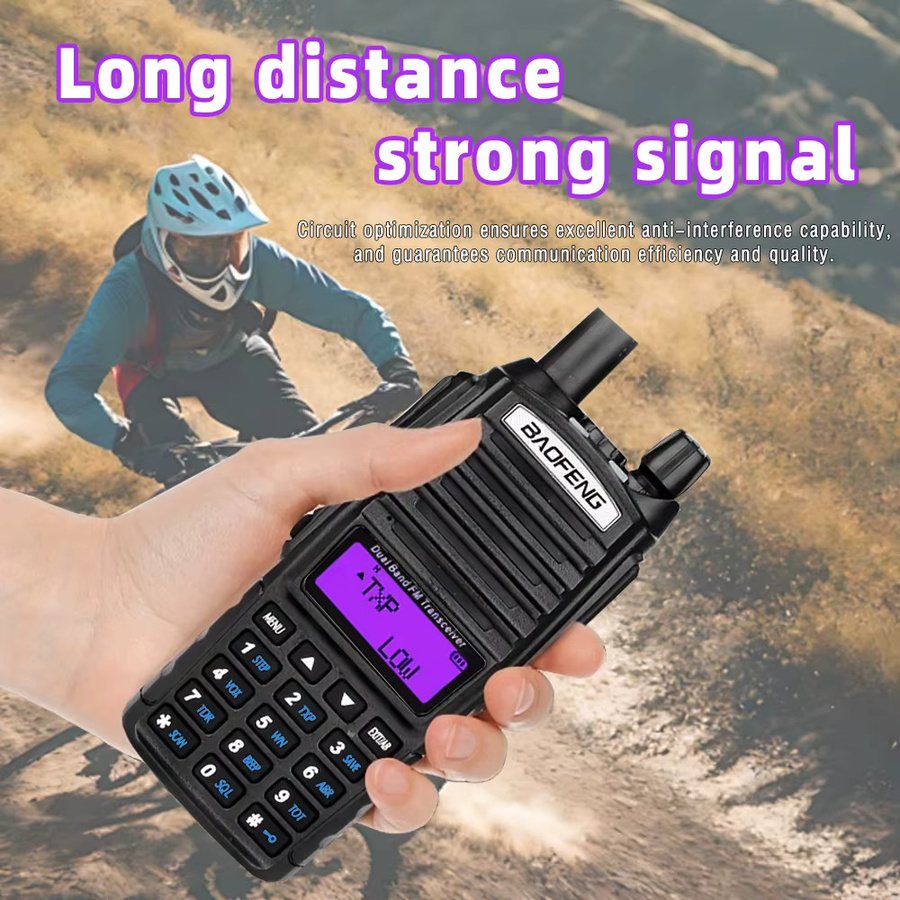 Baofeng UV-82 Dual-Band Walkie-Talkie in Schwarz mit 5W/8W Dual-PTT und VHF/UHF FM für Jagd und Notfälle - Bild 3
