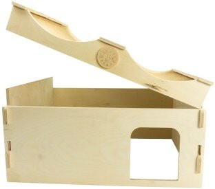 Getzoo Kaninchenhaus Daisy aus Holz in Beige mit austauschbarem Korkdach, B/T/H: 58 x 48 x 32 cm - Bild 1