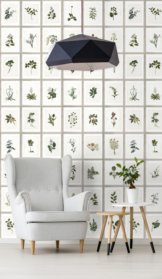 MINDTHEGAP Wandtattoo Botany WP20153 Mural in Beige und Grün mit floralem und botanischem Design aus Vlies - Bild 1