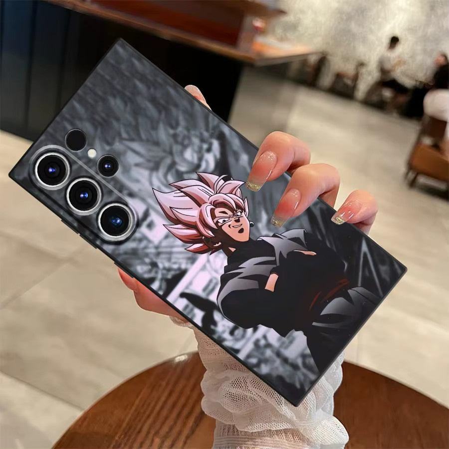 Schwarze weiche Handyhülle mit Dragon Ball Goku Manga Son Gohan Design für Samsung Galaxy S25 Edge, S24 Plus, S23 Ultra, S21 FE und S20 - Bild 1