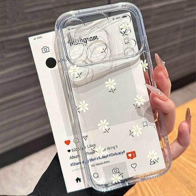 Transparente Handyhülle mit Blumenmuster für Samsung Galaxy S26 Ultra S25 FE S24 S23 S22 Note 20 Ultra S21FE S20 Plus in Weiß - Bild 1