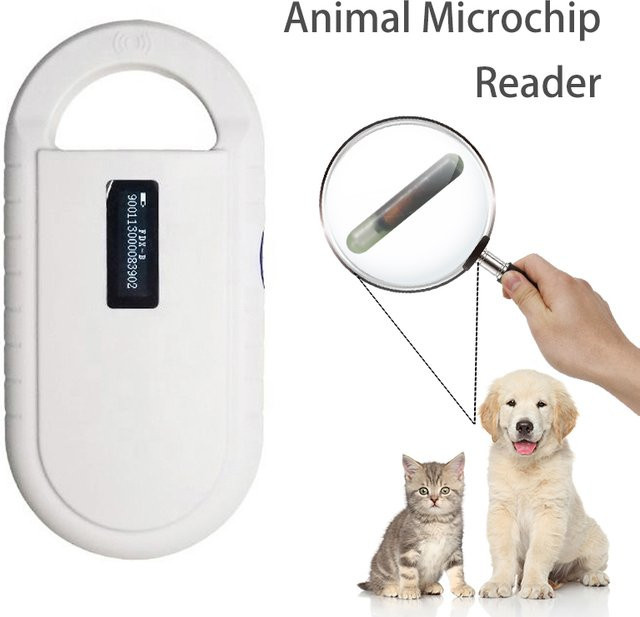 Fonkan Haustier-Mikrochip-Scanner in Weiß, tragbarer RFID-Leser für ISO 11784/11785 FDX-B und ID64 EMID - Bild 1