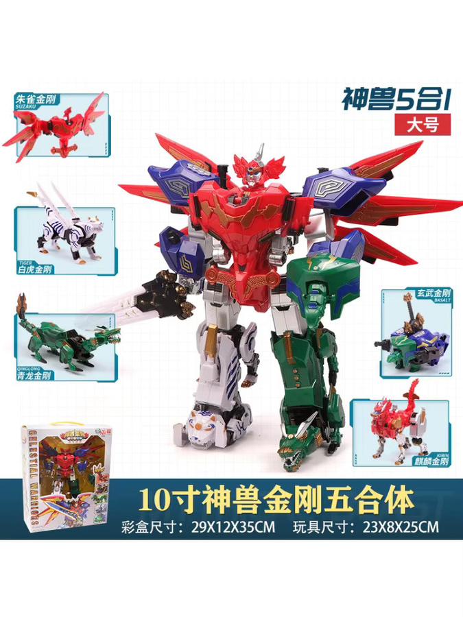 Rongdafeng Megazords Grüner Drache Nachbildung, Multi-Transformierbarer Roboter, 5-in-1 - Bild 6