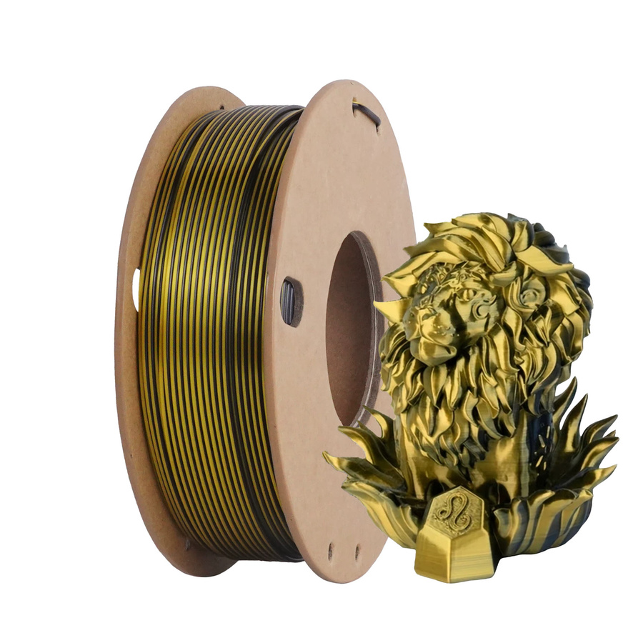 BING3D Seiden-PLA 3D-Drucker-Filament 1,75mm Zweifarbig Schwarz-Gold 250g für FDM-Drucker - Bild 5