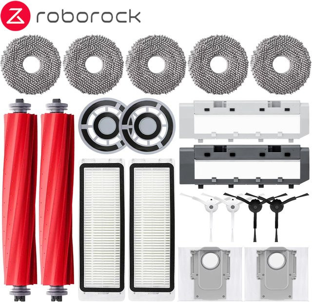 Roborock Q Revo / P10 A7400RR Roboterstaubsauger Zubehör Set mit Hauptseitenbürste, Hepa-Filter, Mopptüchern und Staubbeuteln in Multicolour - Bild 1