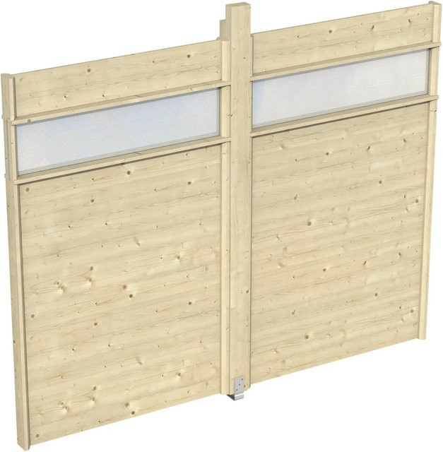 Skan Holz Seitenwand mit Lichtband für Pavillon Toulouse, Farbe: beige, B/H: 104 x 209 cm - Bild 1
