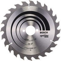 Bosch Optiline Wood Hartmetall Kreissägeblatt für Handkreissägen, Durchmesser: 190 mm, Bohrung: 30 mm, Breite: 2 mm, 24 Zähne - Bild 1