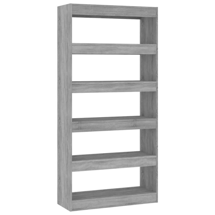 vidaXL Bücherregal und Raumteiler in Grau Sonoma, B/T/H: 80 x 30 x 166 cm - Bild 2