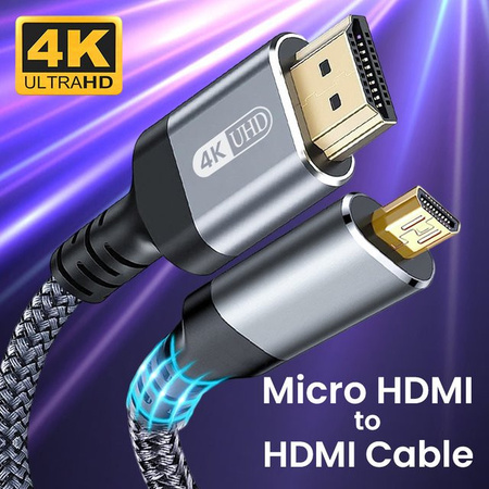 4K Micro-HDMI auf HDMI Kabel Hochgeschwindigkeits-Adapter für GoPro Hero und Pi 4 kompatibel mit 4K @60 Hz