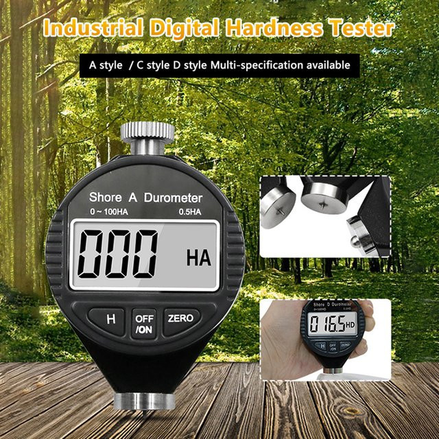 Gaqqee Elektronisches Digitales Shore Durometer Härteprüfgerät Typ A/D/C in Schwarz für Gummi und Kunststoff - Bild 1
