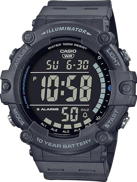 Casio Digitaluhr, Quarz, Kunststoff, Schwarz, 50 mm, Herren - Bild 1