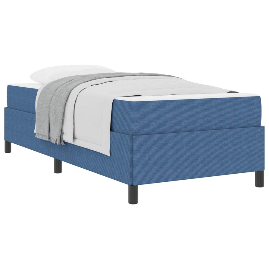 vidaXL Bettrahmen mit Matratze in Blau und Weiß aus Stoff, B/T/H: 90 x 200 x 55 cm - Bild 2