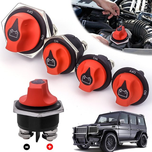 Auto-DC-Batterieschalter mit schwarzer Abdeckung für Auto, Motorrad und Schiffe, Stromschutz-Zubehör in Schwarz und Rot, 50/100/200/300 A - Bild 1
