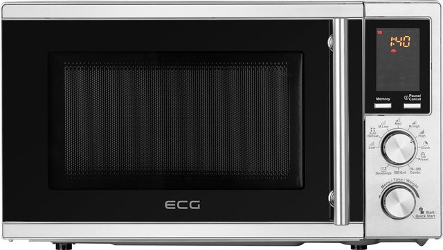 ECG Mikrowelle mit Grillfunktion und Automatikprogrammen, Silber, Edelstahl, 700 W - Bild 1